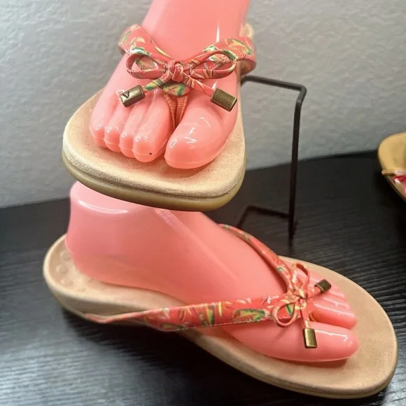 VIONIC Coral Flip Flop Sandals with Bow Accent - Picture 3 of 5